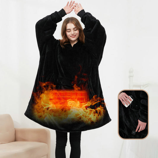 USB Heated Wearable Blanket | Oversized Cozy Sherpa Hoodie