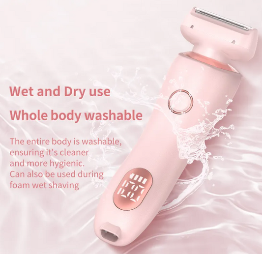 Electric Duo Shaver for Women – 2-in-1 IPX7 Waterproof Body & Bikini Shaver, USB Rechargeable