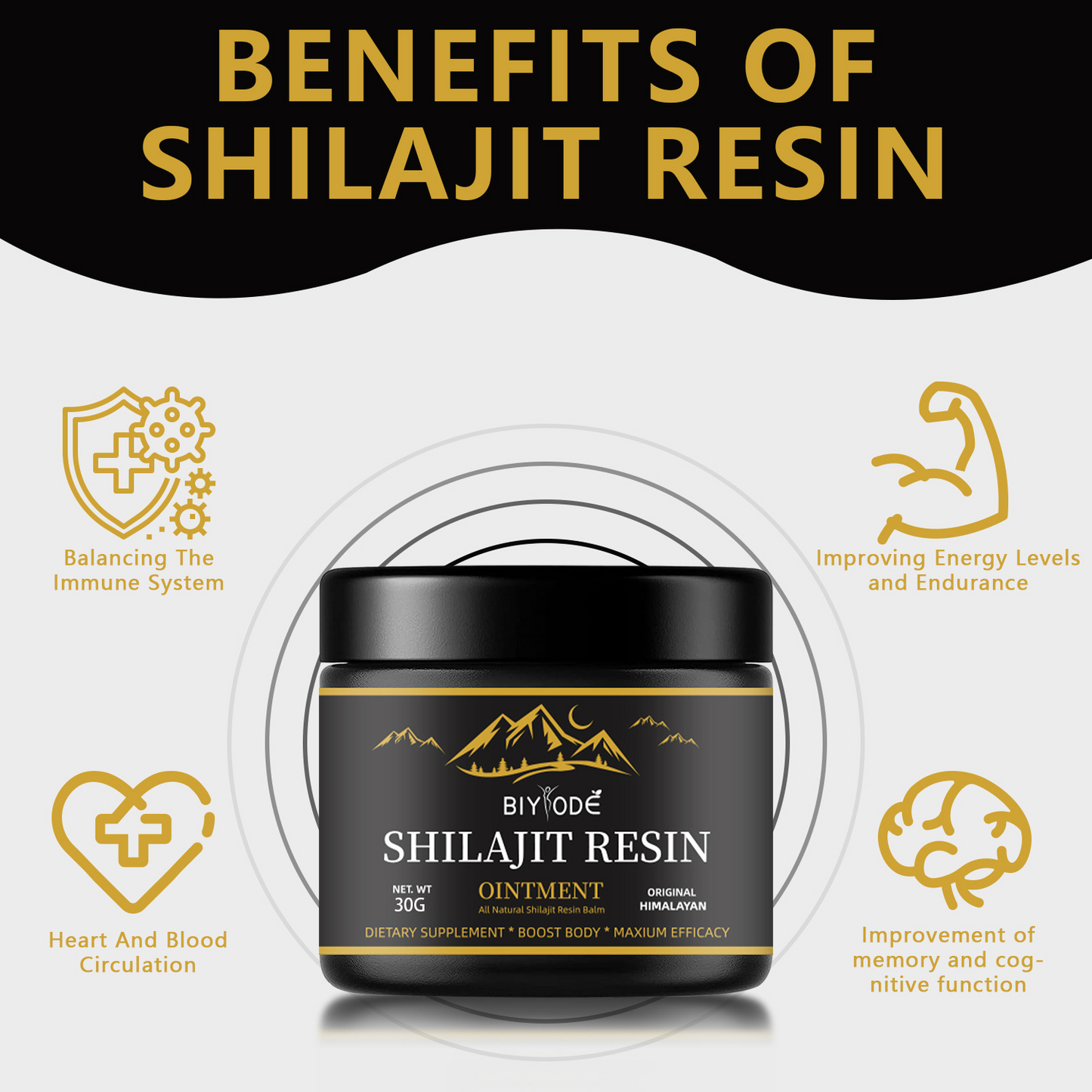 30g Natural Pure Shilajit Resin – Mineral-Rich Mountain Resin, Dissolves in Water or Tea